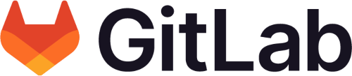 Logo de Gitlab. Il ya une tête d'animal stylisé, un peu comme une tête de renard, de couleur orange, mais avec trois teintes d'orange différentes. A droite est écrit GitLab en noir.