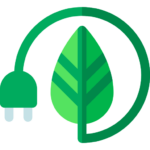 Image d'une feuille dont la tige se transforme en prise électrique, pour symboliser l'énergie verte.